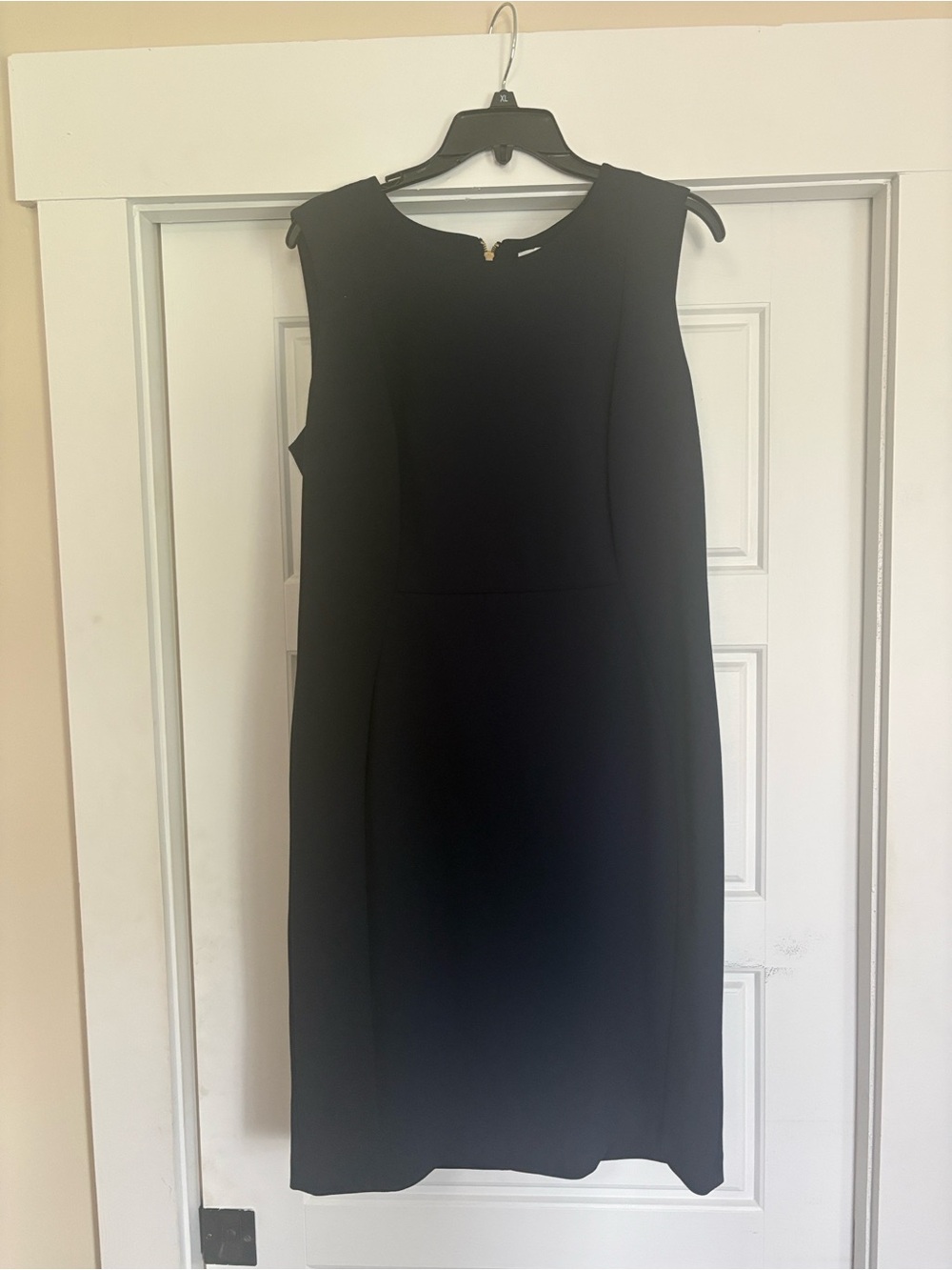 Calvin Klein Black Sleeveless Sheath Dress with Crew Neck